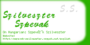szilveszter szpevak business card